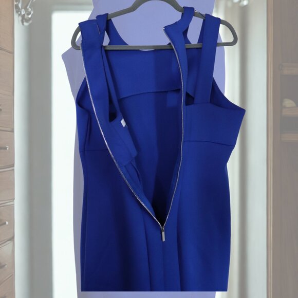 Calvin Klein Size 14 Blue Bodycon Dress - Picture 3 of 5